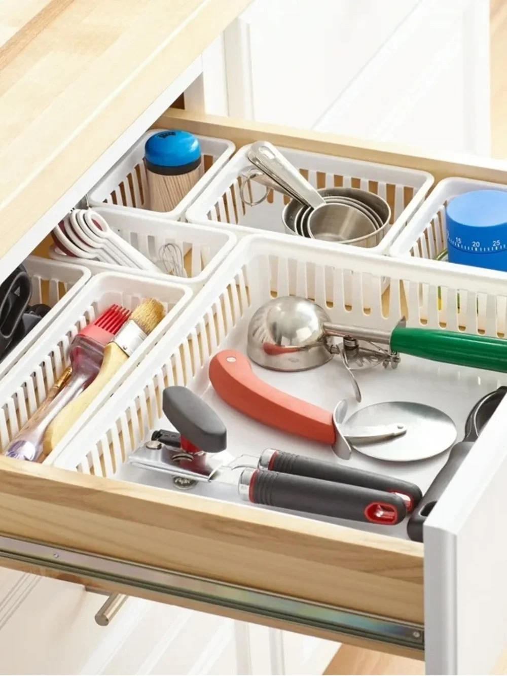 Mainstays 7-Piece White Plastic Drawer Organizer Containers Bin Set NWT